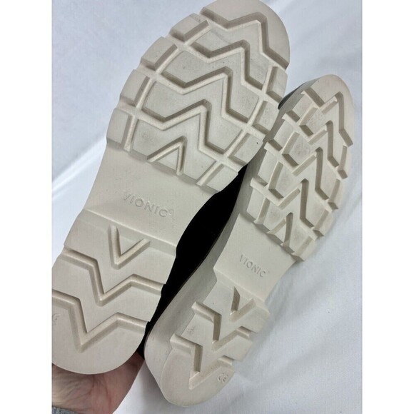 Vionic Kensley Loafers Black Patent Leather 8.5 Arch Support White Lug Sole - Picture 5 of 10